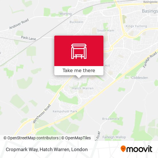 Cropmark Way, Hatch Warren map