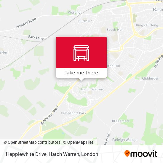 Hepplewhite Drive, Hatch Warren map