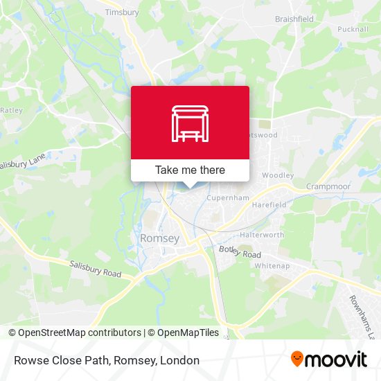 Rowse Close Path, Romsey map