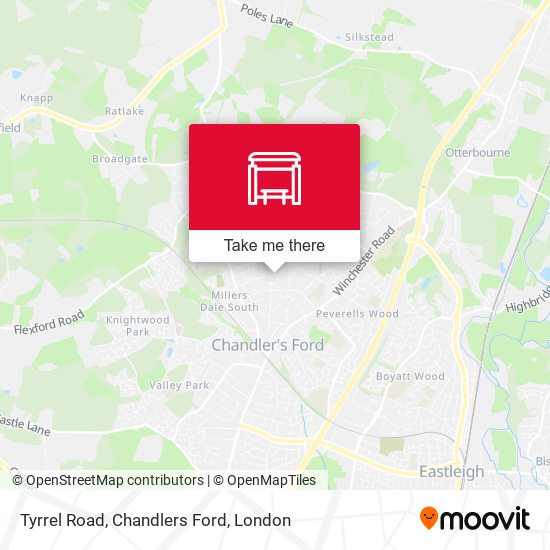 Tyrrel Road, Chandlers Ford map