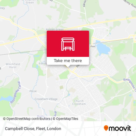 Campbell Close, Fleet map