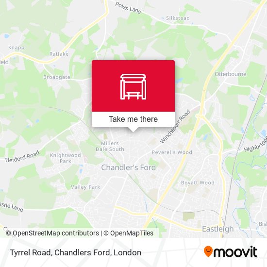 Tyrrel Road, Chandlers Ford map