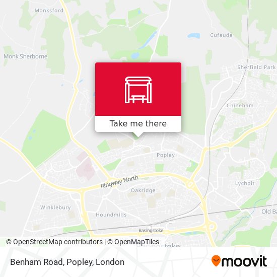 Benham Road, Popley map