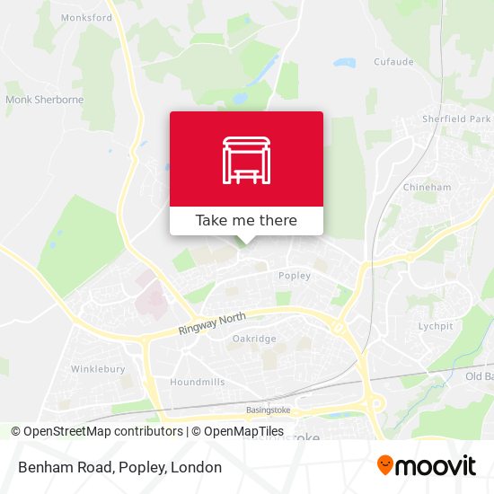 Benham Road, Popley map