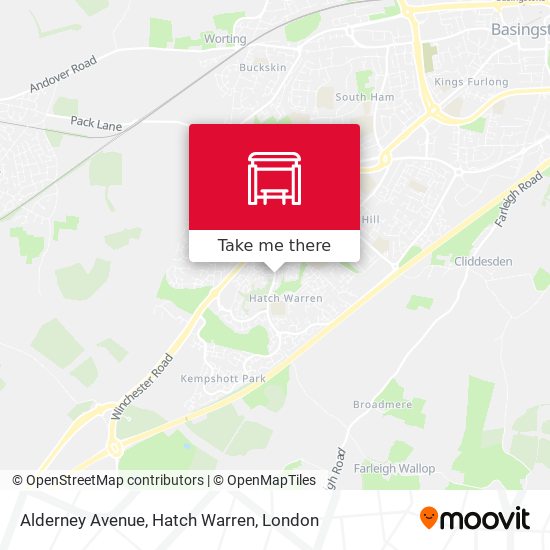 Alderney Avenue, Hatch Warren map