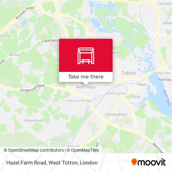 Hazel Farm Road, West Totton map