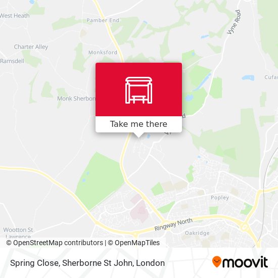 Spring Close, Sherborne St John map