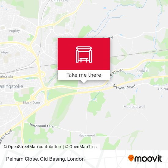Pelham Close, Old Basing map