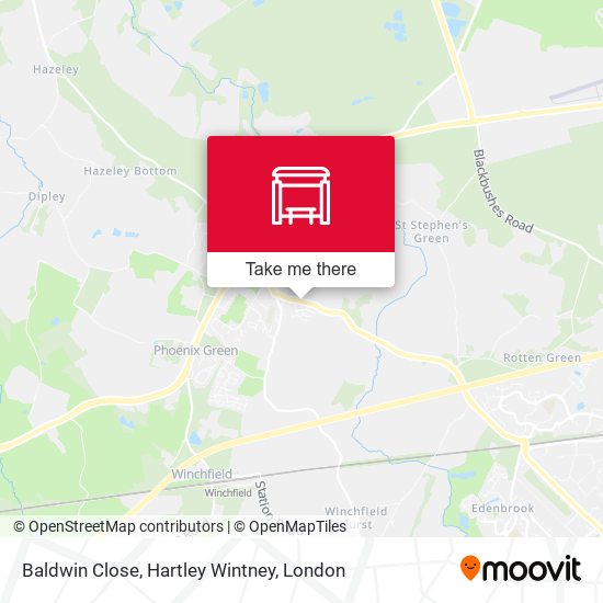 Baldwin Close, Hartley Wintney map