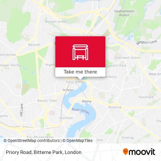 Priory Road, Bitterne Park map