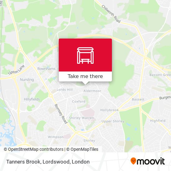 Tanners Brook, Lordswood map