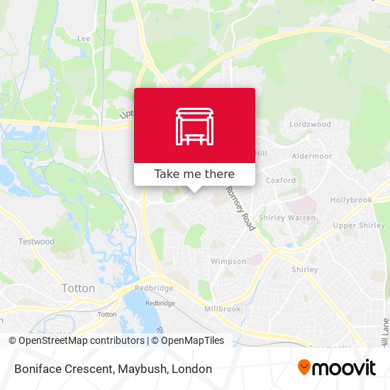Boniface Crescent, Maybush map