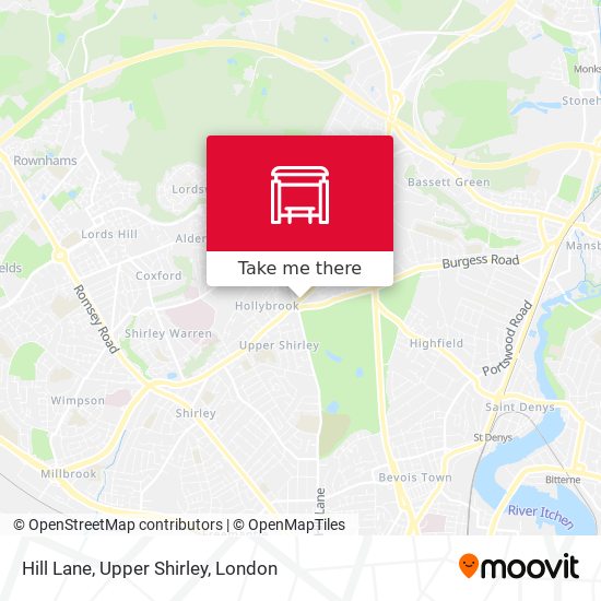 Hill Lane, Upper Shirley map