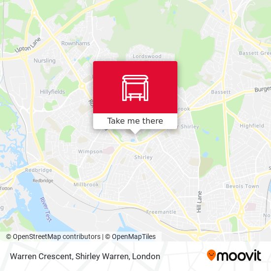 Warren Crescent, Shirley Warren map