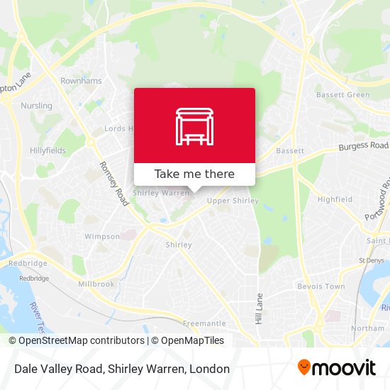 Dale Valley Road, Shirley Warren map