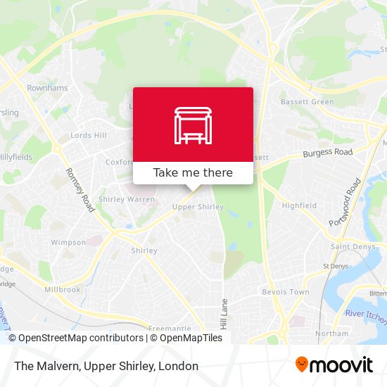 The Malvern, Upper Shirley map