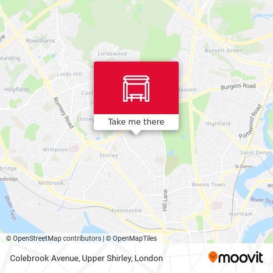 Colebrook Avenue, Upper Shirley map