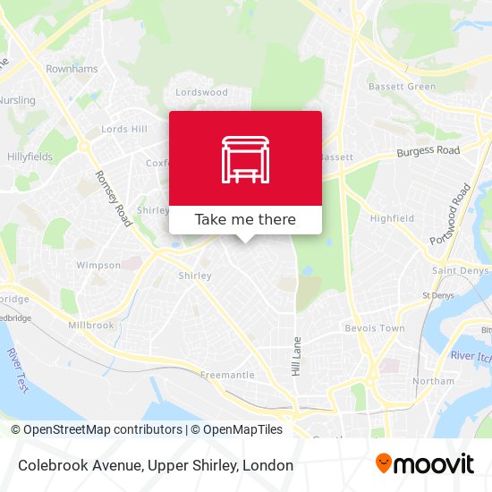 Colebrook Avenue, Upper Shirley map