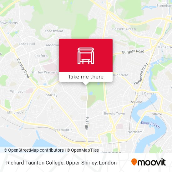 Richard Taunton College, Upper Shirley map