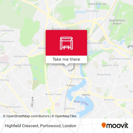 Highfield Crescent, Portswood map