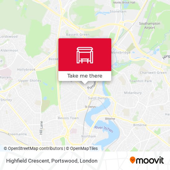 Highfield Crescent, Portswood map