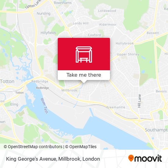 King George's Avenue, Millbrook map