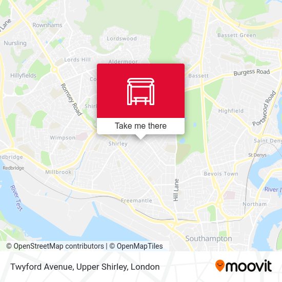 Twyford Avenue, Upper Shirley map