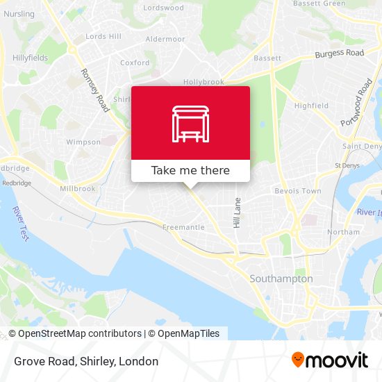 Grove Road, Shirley map