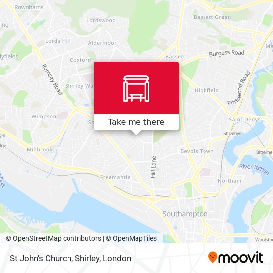St John's Church, Shirley map