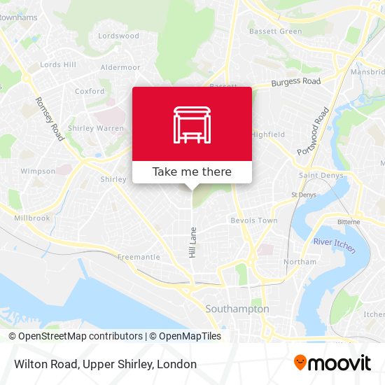 Wilton Road, Upper Shirley map