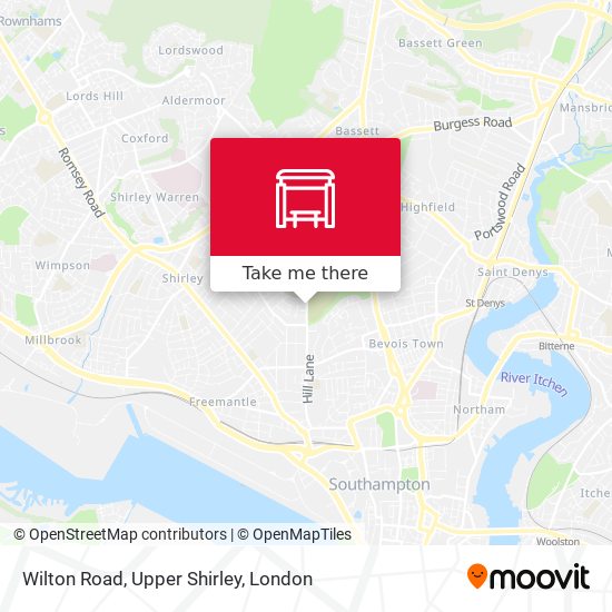 Wilton Road, Upper Shirley map