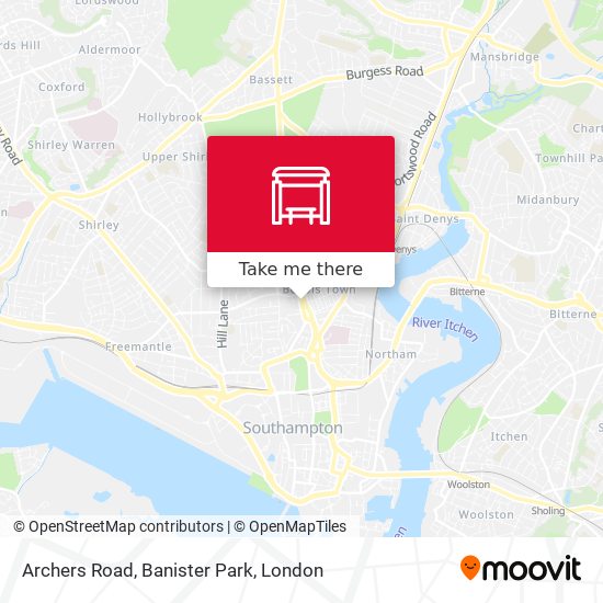 Archers Road, Banister Park map