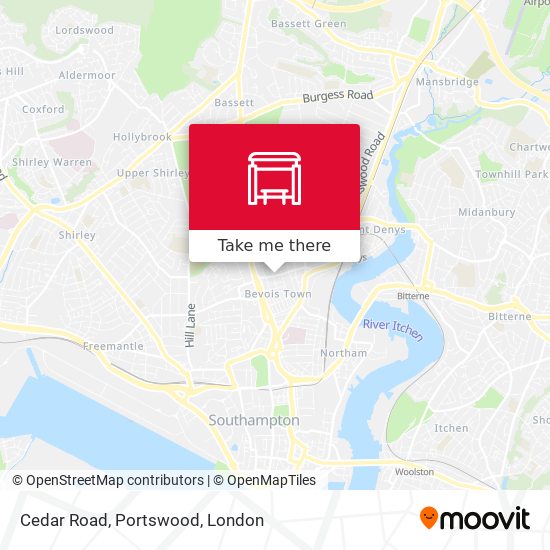 Cedar Road, Portswood map