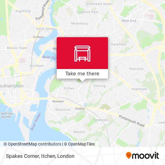 Spakes Corner, Itchen map