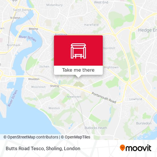 Butts Road Tesco, Sholing map