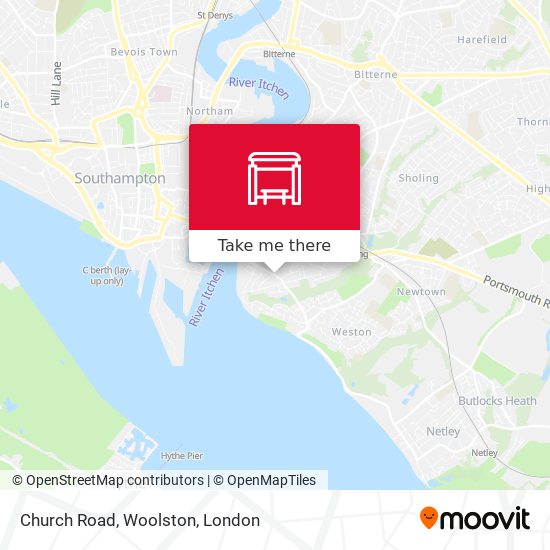 Church Road, Woolston map