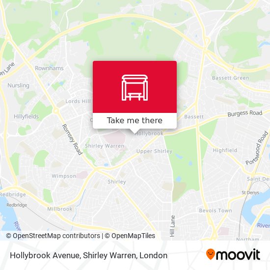 Hollybrook Avenue, Shirley Warren map