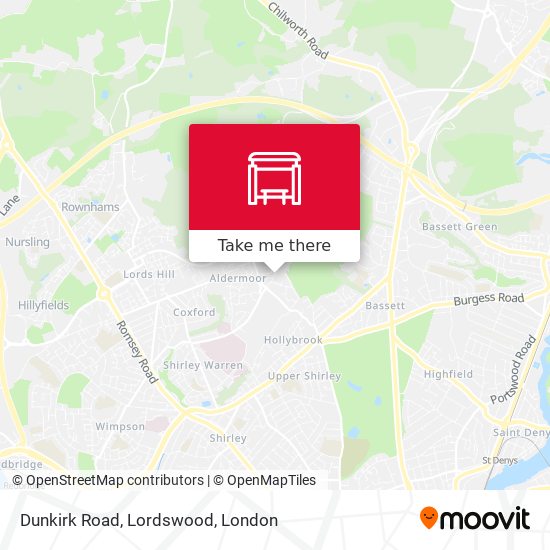Dunkirk Road, Lordswood map