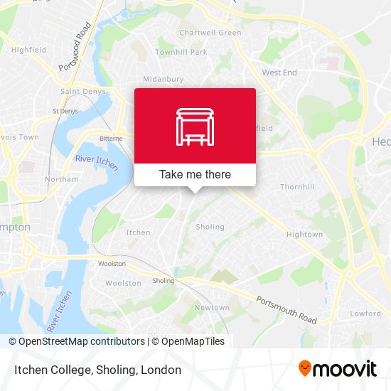 Itchen College, Sholing map