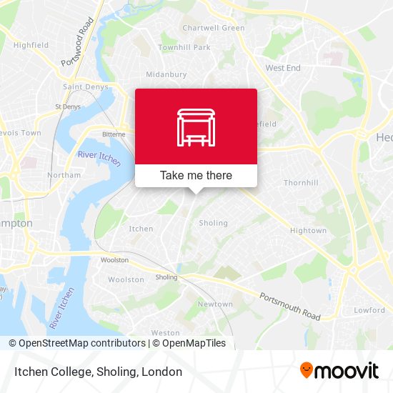 Itchen College, Sholing map