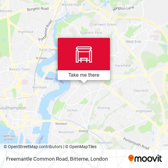 Freemantle Common Road, Bitterne map