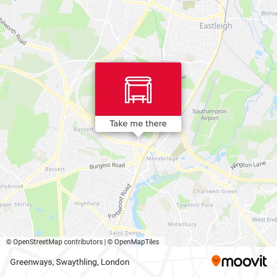 Greenways, Swaythling map