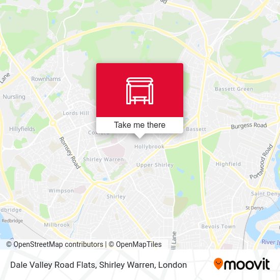 Dale Valley Road Flats, Shirley Warren map