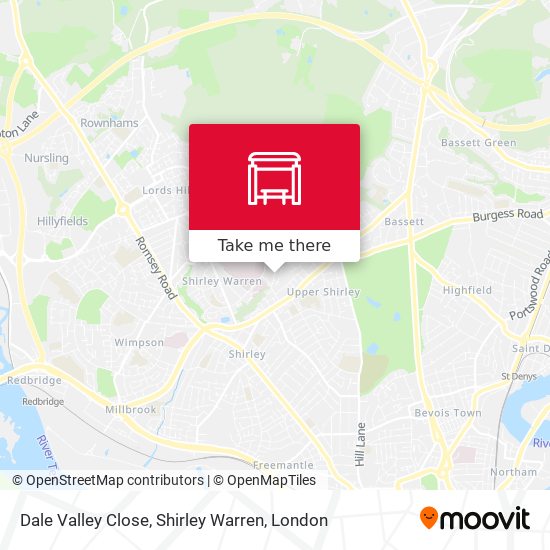Dale Valley Close, Shirley Warren map