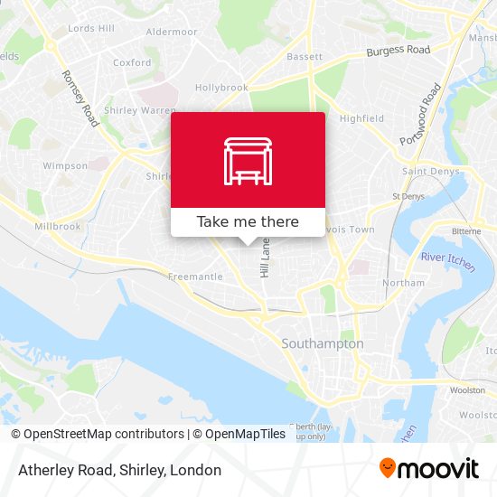 Atherley Road, Shirley map