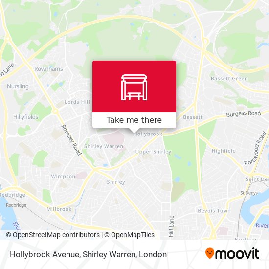 Hollybrook Avenue, Shirley Warren map
