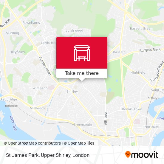 St James Park, Upper Shirley map