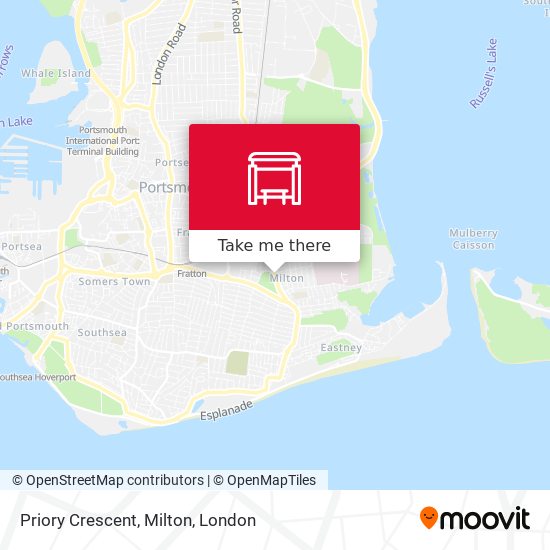 Priory Crescent, Milton map