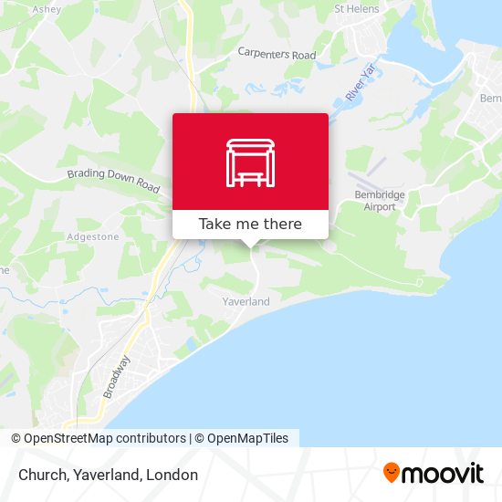 Church, Yaverland map