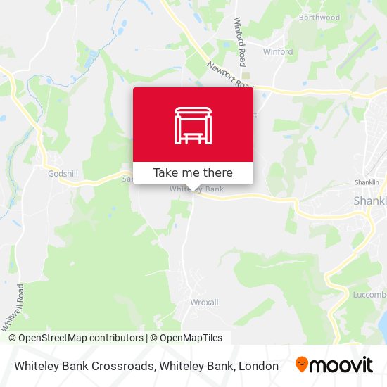 Whiteley Bank Crossroads, Whiteley Bank map